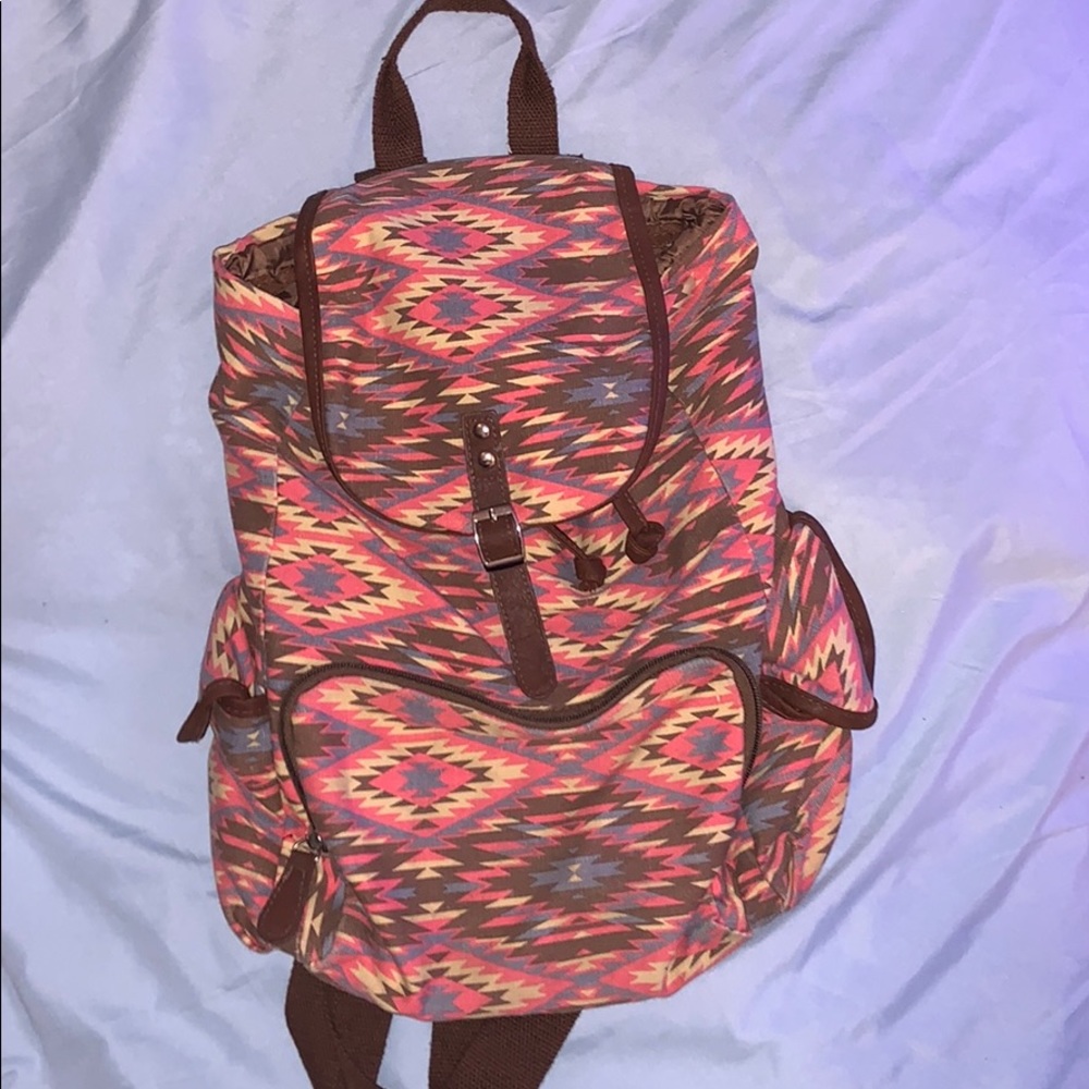 Pink Tribal Print Backpack/Purse Bag (NO DAMAGE)